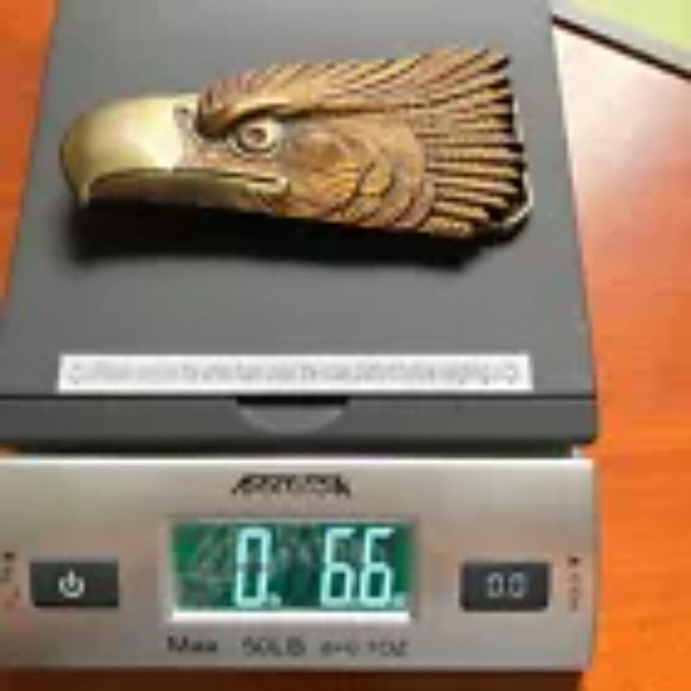 AMERICAN BALD EAGLE 1970s Belt Buckle Made in USA Brass Size 4.75 x 2.55 inches - Picture 9 of 9